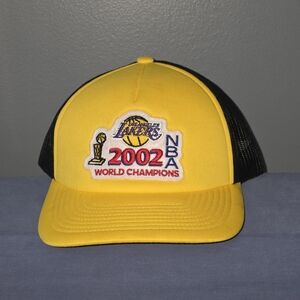 Los Angeles Lakers 2002 NBA Champions Yellow Trucker Hat